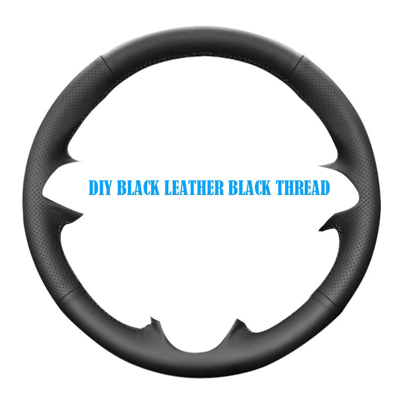 Maßgefertigter Auto-Lenkradbezug für MG TF in Schwarz aus Carbon-Faser-Leder als DIY Lenkradschutz Zubehör - Bild 1