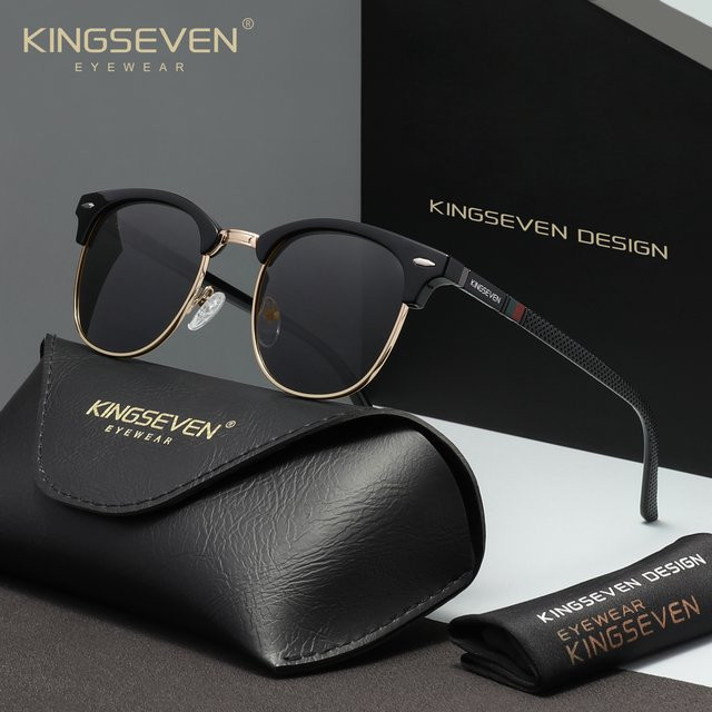 KINGSEVEN Sonnenbrille, Vollrand, schwarz, unisex, polarisiert - Bild 1
