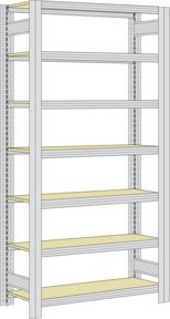 Regalwerk BERT Großfachregal Grundfeld in Weiß, H x B x T: 300 x 128,5 x 60 cm - Bild 1