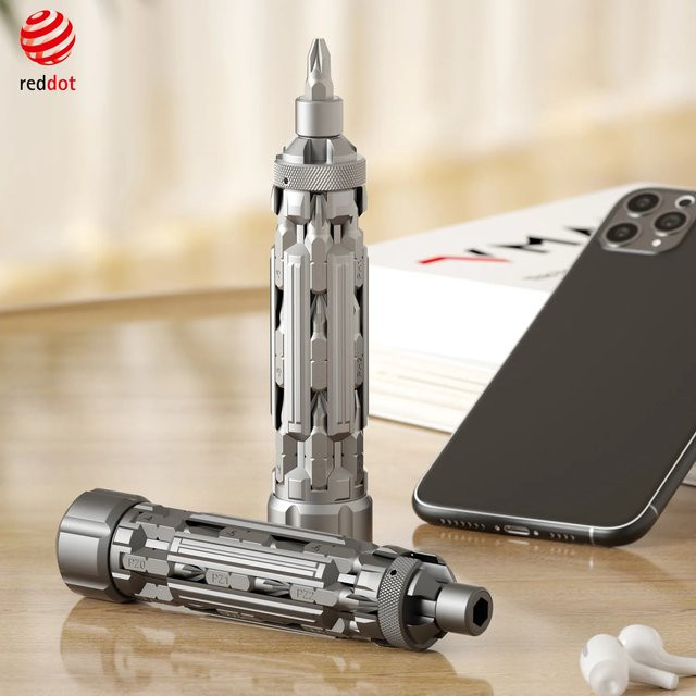 Galacok S1 Boost EDC Multifunktions-Schraubendreher-Set mit magnetischen Bits in Grau und Silber für Drohnen, Laptops und Fahrräder - Bild 1