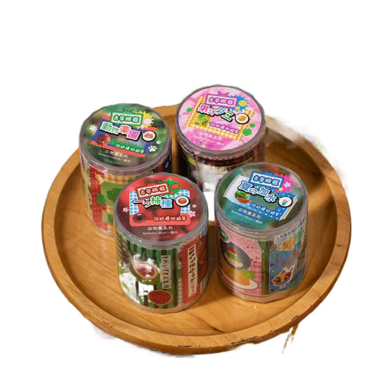 Japanisches Washi Tape mit niedlichen Alltagsszenen wie Café und Frühstück, Multicolour - Bild 3