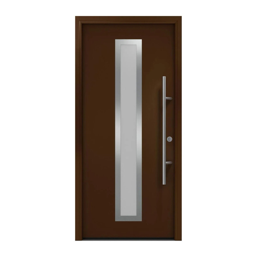 EcoStar Haustür Isopro Secur IPS 700S mit Glaseinsatz in Terrabraun, B: 110 cm, H: 210 cm, DIN Rechts, RC2 Sicherheit, Aluminium und Stahl - Bild 2
