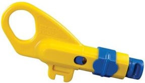 Klein Tools Kombi-Abisolierer für Koax- und Netzwerkkabel RG59 RG6 CAT5e CAT6 in Gelb - Bild 1