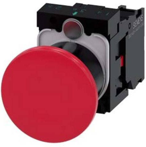 Siemens Pilzdrucktaster 3SU1100-1BA20-1CA0 in Rot aus Kunststoff - Bild 1