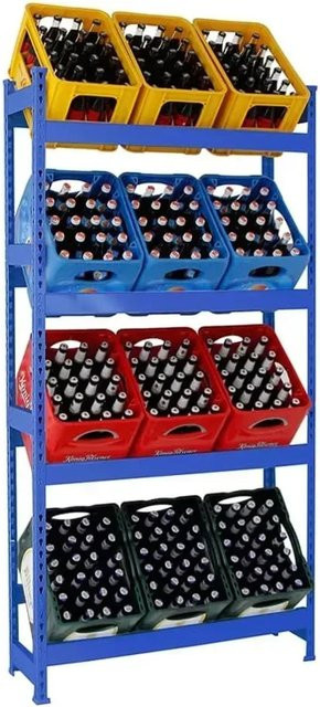 PROREGAL Getränkekistenregal High Big aus Metall in Blau, H x B x T: 200 x 100 x 30 cm - Bild 1