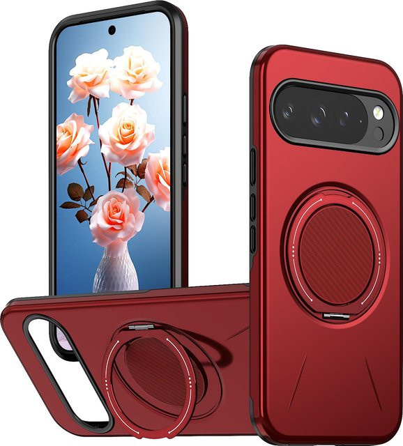 Magnetische Handyhülle mit 360 Grad Ständer und MagSafe Kompatibilität für Google Pixel 10 Pro XL, Pixel 9 Pro XL, Pixel 10 Pro und Pixel 10A in Rot - Bild 1