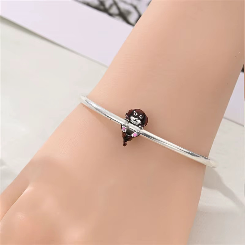 Wursthund-Anhänger, 925 Silber, Perle, Damen - Bild 2