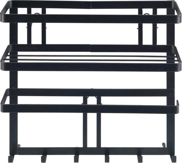 Wenko Multifunktionsregal Gala in Schwarz mit 6 Haken, B/H/T: 30 x 33 x 9 cm - Bild 1