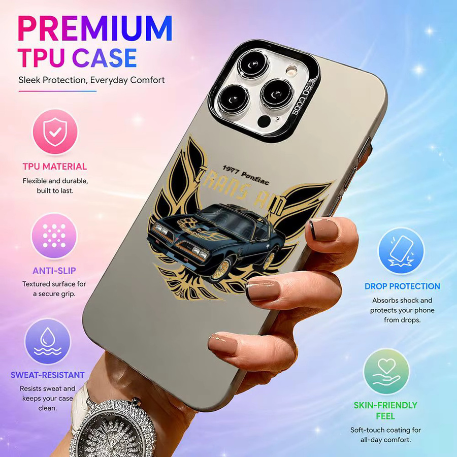 Pontiac Handyhülle mit Farbverlauf aus TPU in Multicolour, stoßfeste Soft-Touch Hülle für iPhone 11 12 13 14 15 16 17 Pro Max - Bild 2