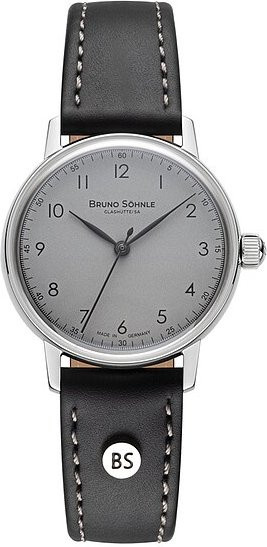 Bruno Söhnle Armbanduhr, Quarz, Edelstahl, Leder, Grau, 32 mm, Damen - Bild 1