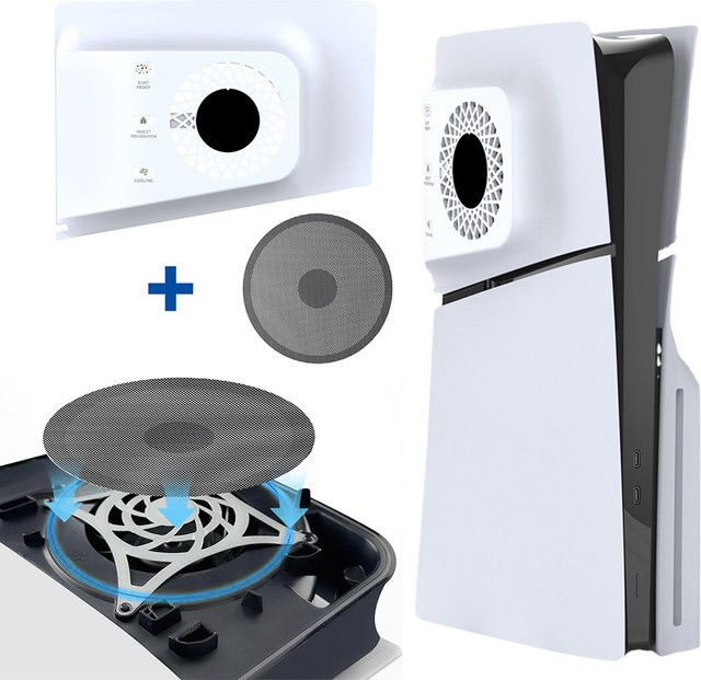 Premium Schutzhülle mit Lüftungsschlitzen für Sony PlayStation 5 PS5 Slim, kratzfeste Frontplatte in Weiß - Bild 1