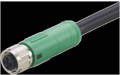 ifm electronic Anschlussleitung E12497 mit Buchse, gerade, grün, 4-polig, 20 m - Bild 1
