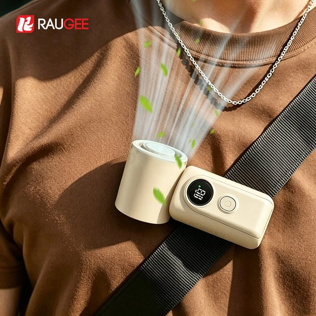Tragbarer Mini-Clip-Ventilator von raugee in Pink mit Schirmhalterfunktion und USB-Wiederaufladung - Bild 1