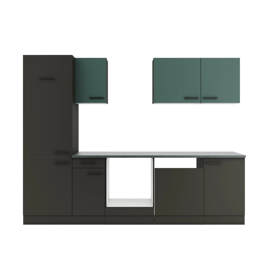 Optifit Küchenzeile KPVM 2702OE-9+ Steingrün/Anthrazit Breite: 270 cm - Bild 2