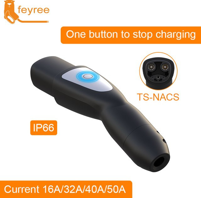 Feyree TS-NACS Elektroauto Ladegerät für Tesla Modell 3, Y, S und X in Schwarz - Bild 1