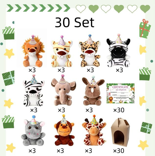 Linyi toy Mini Safari Stofftier, Plüschtier, 10-50 Stück, ab 14 Jahren - Bild 1