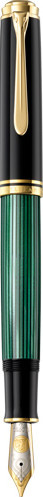 Pelikan Souverän 1000 Füllfederhalter Schwarz Grün mit Goldakzenten - Bild 1