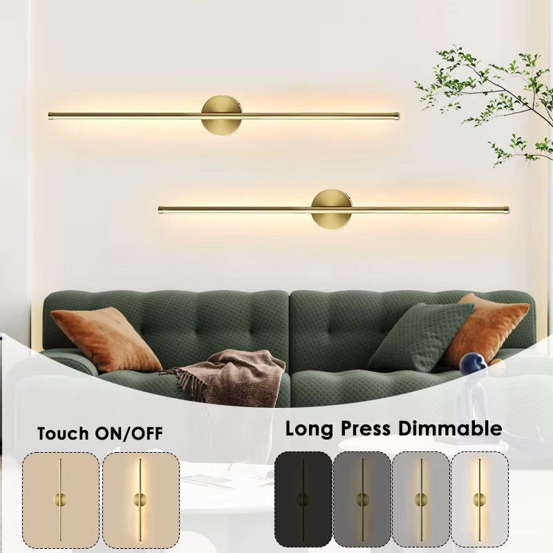 HAULVANG Nordic LED Wandleuchte mit integriertem LED-Licht und Touch-Schalter, dimmbar, Gold / Schwarz - Bild 2