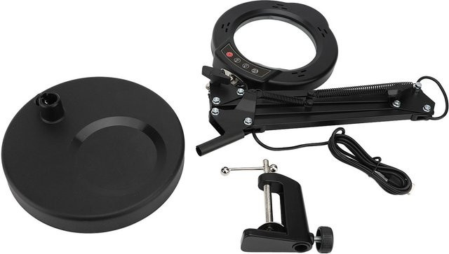 Aimo LED Leselampe mit 10-facher Vergrößerung, Schwarz, Clip-Aufhängung, 5 Farbmodi und 10 Helligkeitsstufen - Bild 1