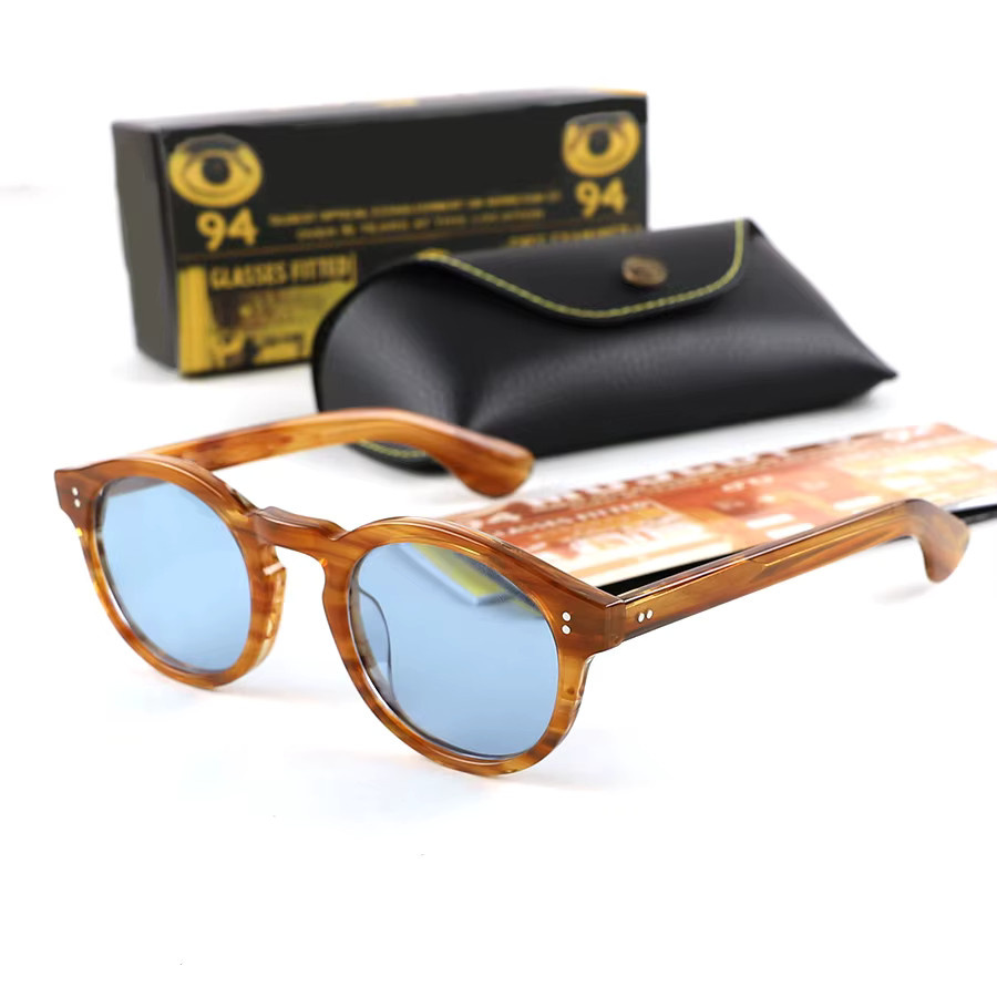 KUXA Sonnenbrille, Unisex, Vollrand, Rund, Acetat, Braun - Bild 1