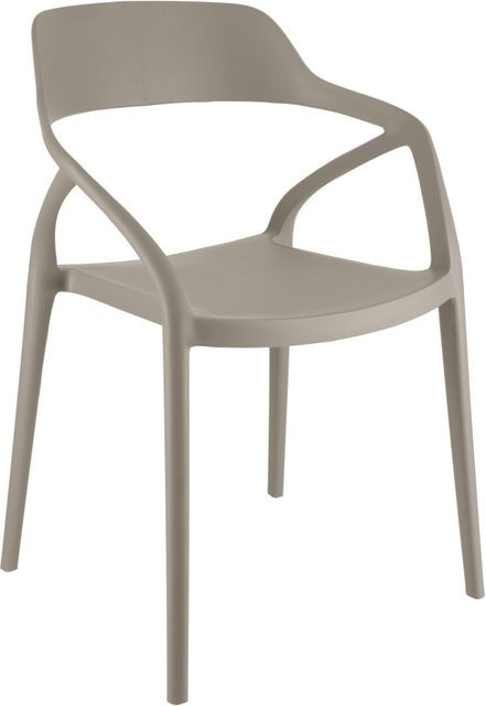 PULSIVA Soreva Kunststoff Stuhl aus glasfaserverstärktem Polypropylen, 4er Pack, Taupe, B/T/H: 57 x 51 x 79 cm - Bild 1