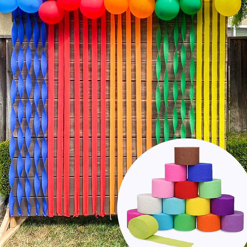 Origami Krepppapier Rolle in Multicolour für DIY Bastelarbeiten und Hochzeitsdekoration, B: 4.5 cm, L: 25 m - Bild 1
