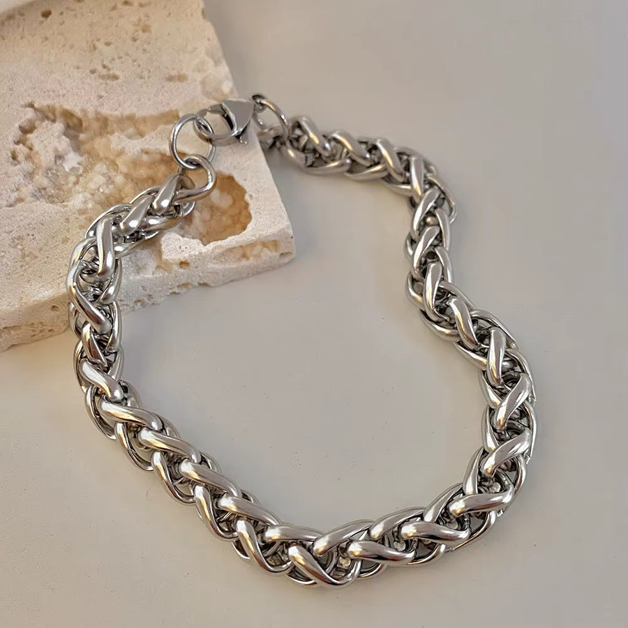 VQYSKO Herren-Armband, Titan, Silber, Punk, 8 mm - Bild 2