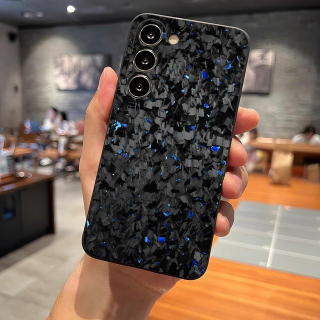 Echte geschmiedete Kohlefaser Handyhülle für Samsung Galaxy S26 S25 S24 S23 S22 S21 S20 sowie A16 A54 A34 A53 in Schwarz - Bild 1