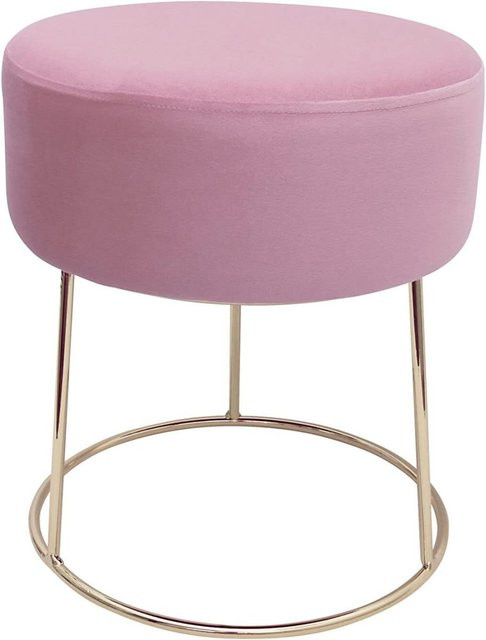 ECHTWERK Sitzhocker Marilyn mit Samtbezug in Pink, B/T/H: 41 x 41 x 41 cm - Bild 1