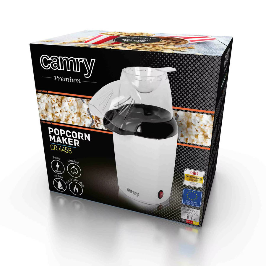 Camry Popcornmaschine mit Heißluftfunktion, 1200 W, Weiß - Bild 3