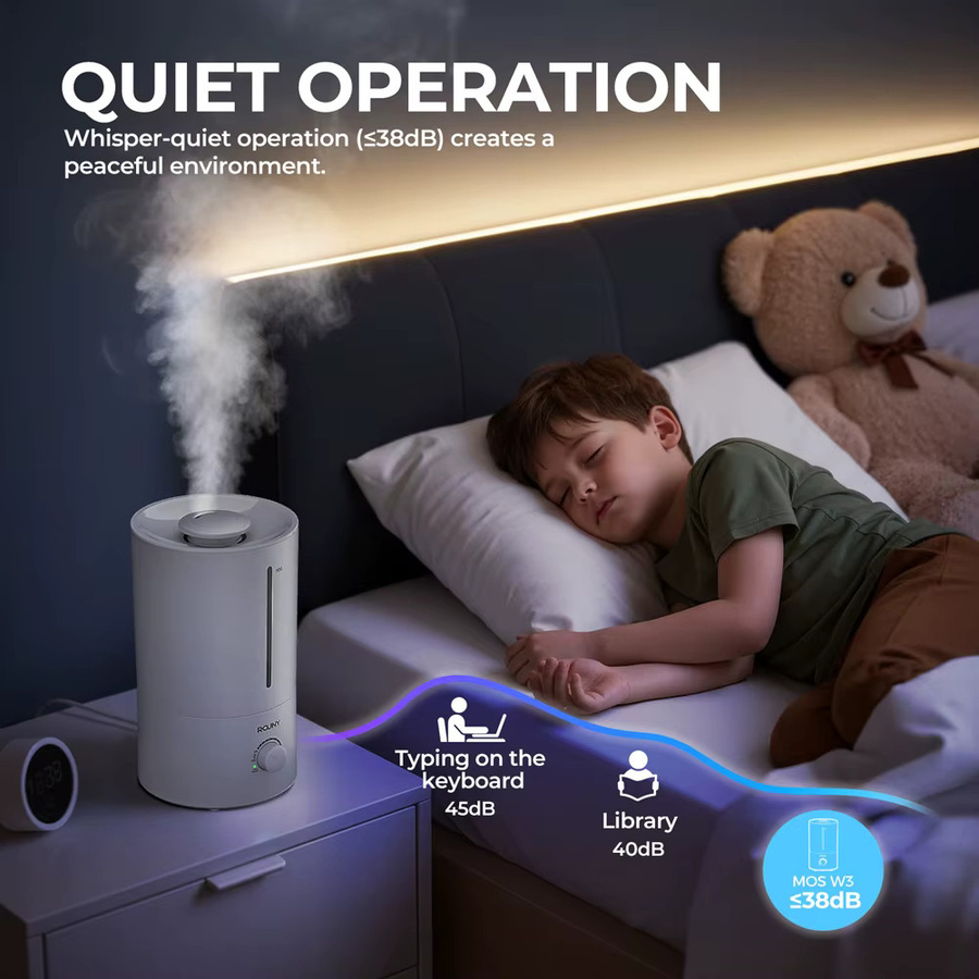 ROUNY Ultraschall-Luftbefeuchter, 4 l Fassungsvermögen, leise und BPA-frei, Weiß - Bild 5