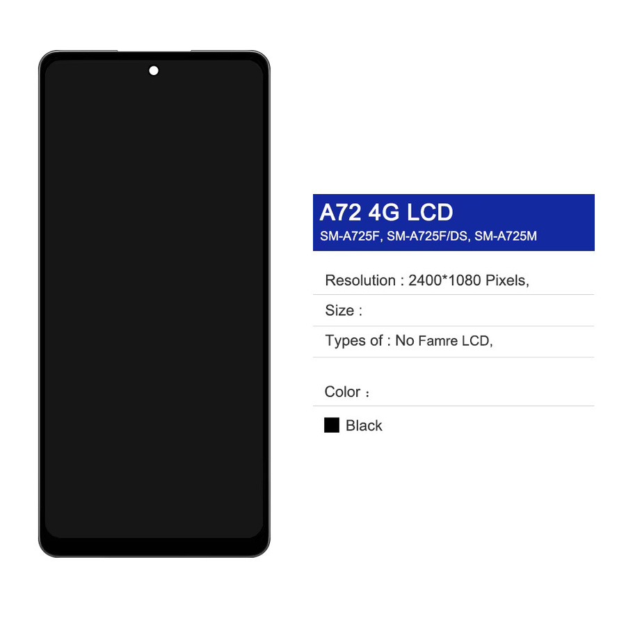 Samsung A72 4G SM-A725F LCD Display Touchscreen Digitizer Montage Ersatz in Schwarz - Bild 2