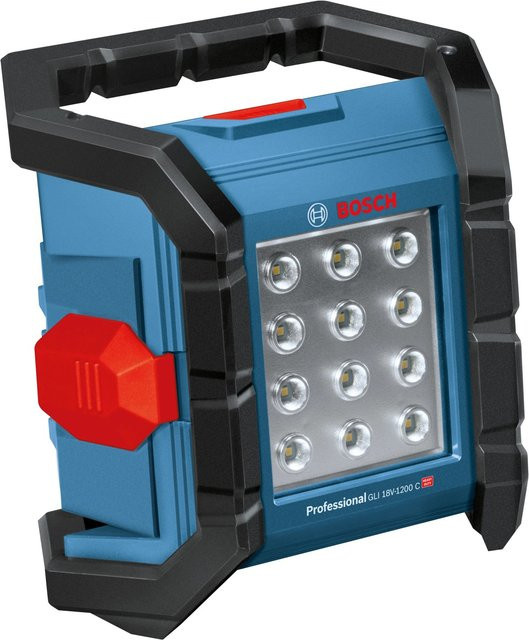 Bosch Professional GLI 18V-1200 C LED Baustrahler mit Bluetooth und Fernbedienung, 1200 lm, IP64, Blau/Schwarz - Bild 1