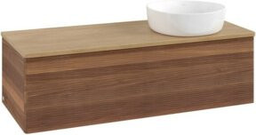 V&B Waschtischunterschrank Antao mit Frontstruktur und Beleuchtung in Eiche Honig, B/T/H: 120 x 50 x 50 cm - Bild 1