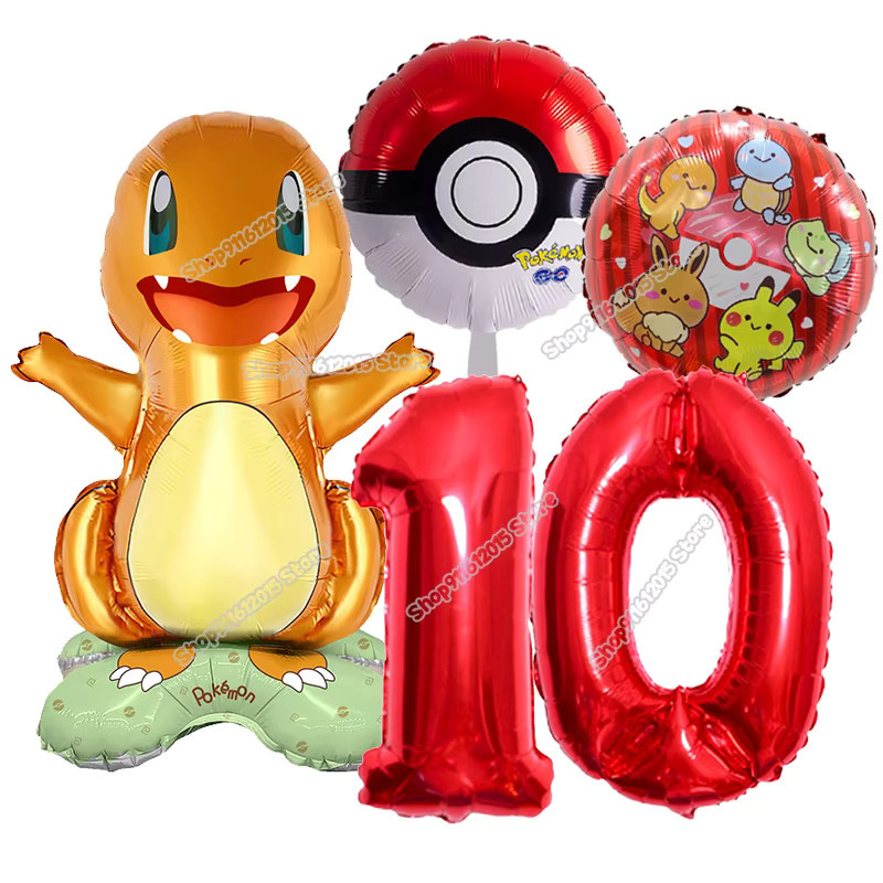 Potdemiel Pokémon Party-Dekorationsset mit Zahlenballons für Kindergeburtstage in Mehrfarbig - Bild 3