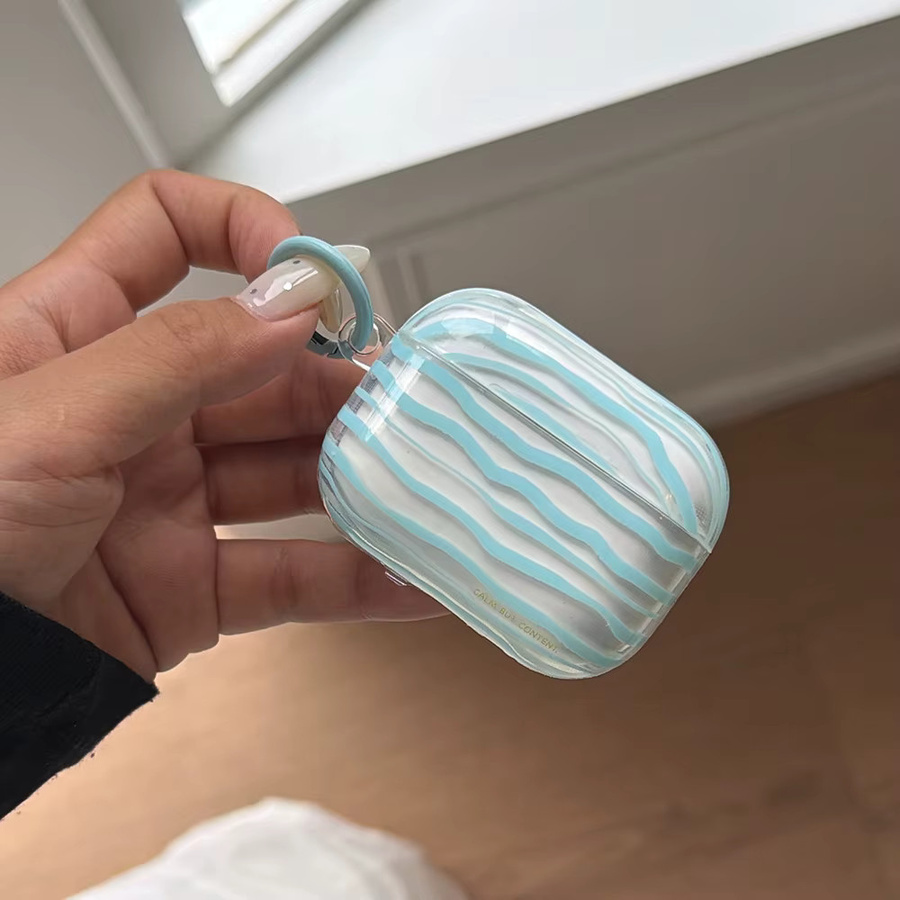 Schutzhülle für Apple AirPods 4, 2, 3 und Pro 2 in Blue Fish Star mit Schlüsselanhänger - Bild 5