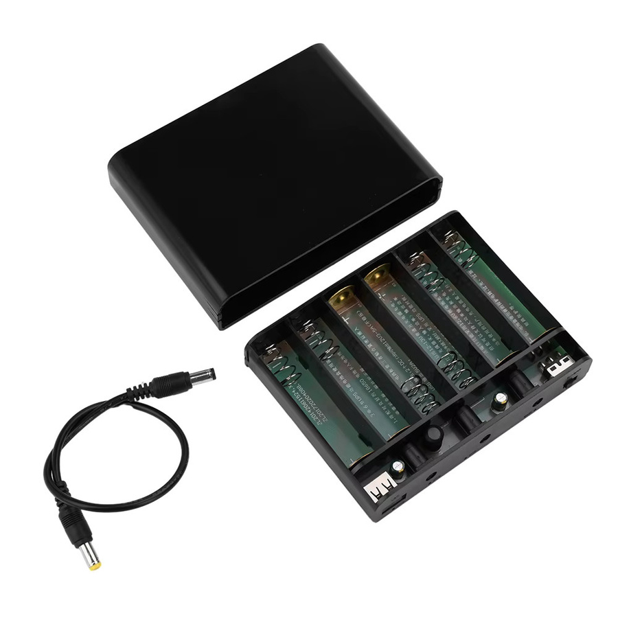 DIY-Kit DC-USV Power-Box mit 6 Stück 18650 Lithium-Batterien, schweißfreie Konstruktion für optische Katzen-Router, 60 W, Schwarz - Bild 3