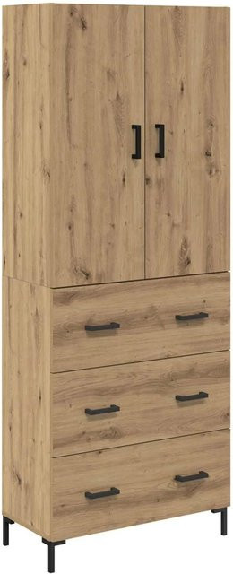 vidaXL Highboard Artisan-Eiche in Braun mit Schranktüren und Regalfächern, B/T/H: 69,5 x 34 x 180 cm - Bild 1