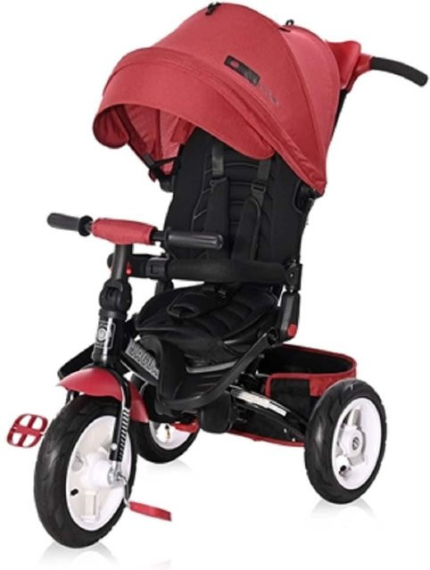 Lorelli Tricycle Jaguar 4 in 1 Dreirad mit Gummireifen in Rot/Schwarz - Bild 1
