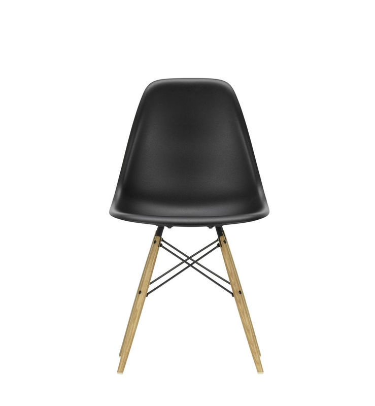 Vitra DSW Eames Plastic Side Chair in Schwarz aus Kunststoff und Holz mit mattem Finish - Bild 2