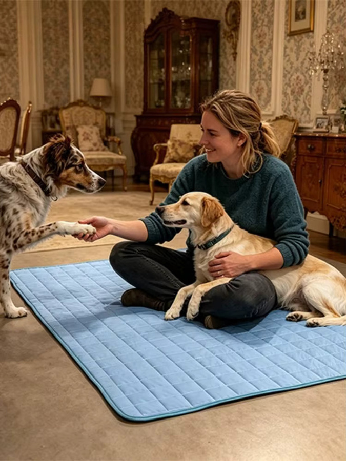 KEMORELA Hundekühlmatte für kleine und große Hunde, atmungsaktives Kühlbett in Blau - Bild 6