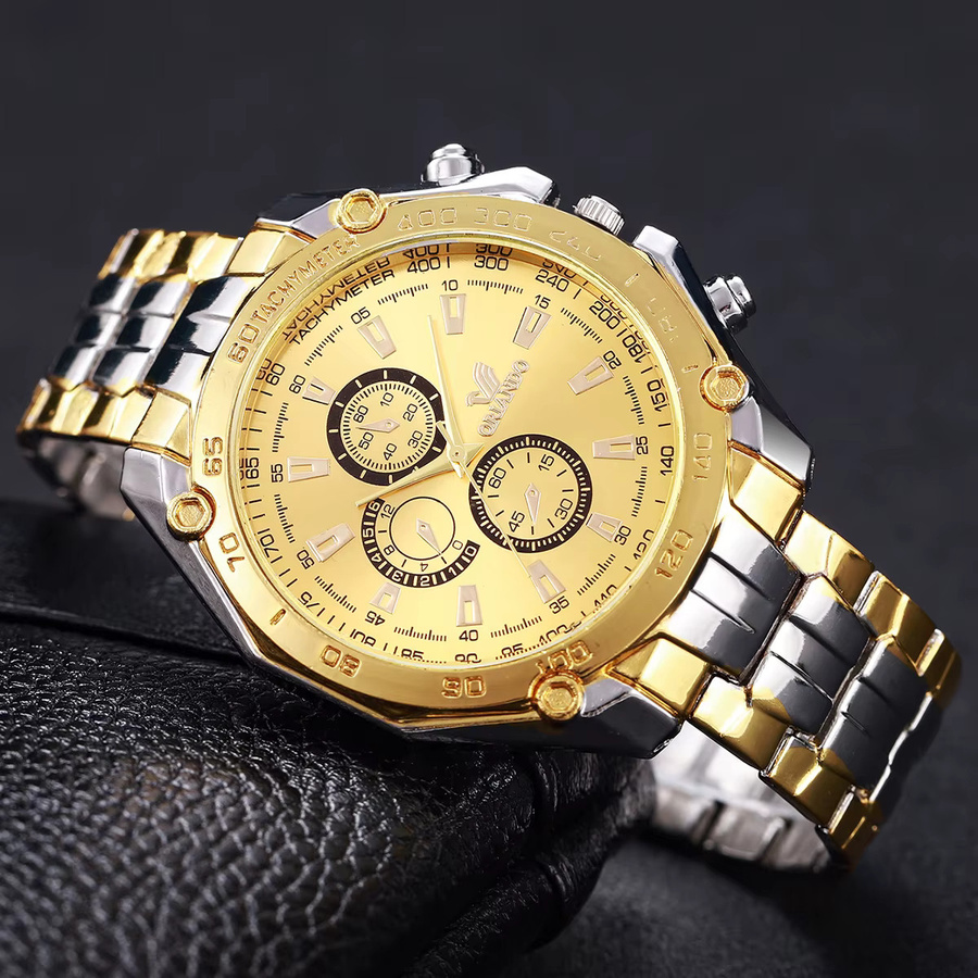 yolako Armbanduhr, Quarzuhr, Edelstahl, Gold, Herren - Bild 2
