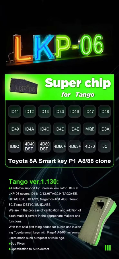Keyecu LKP-06 Super Chip Universal-Transponderchip für ID13 ID48 ID49 MQB ID8A ID8C 4D63+ 4D70, Farbe: Schwarz - Bild 2