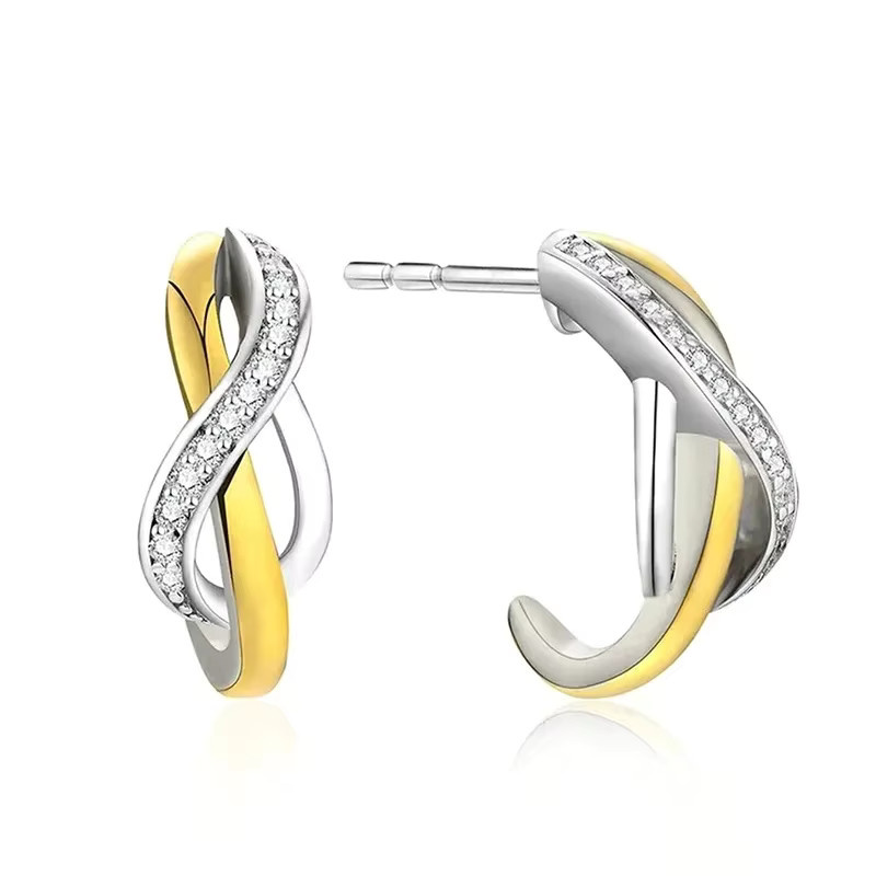 Huitan Metall Ohrringe, Bicolor, Zirkonia, Damen - Bild 4