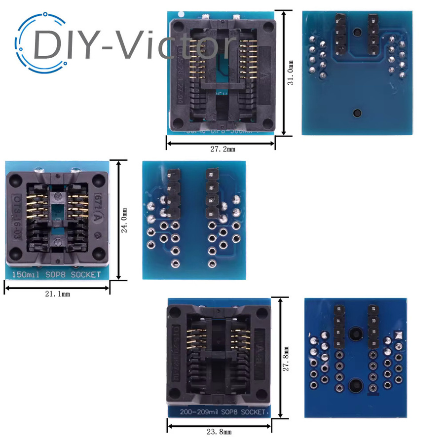 SA602 IC-Testkonvertierungsbrenner Programmierer-Adaptersockel für SOIC8 SOP8 auf DIP8 Wide-Body in Blau - Bild 3