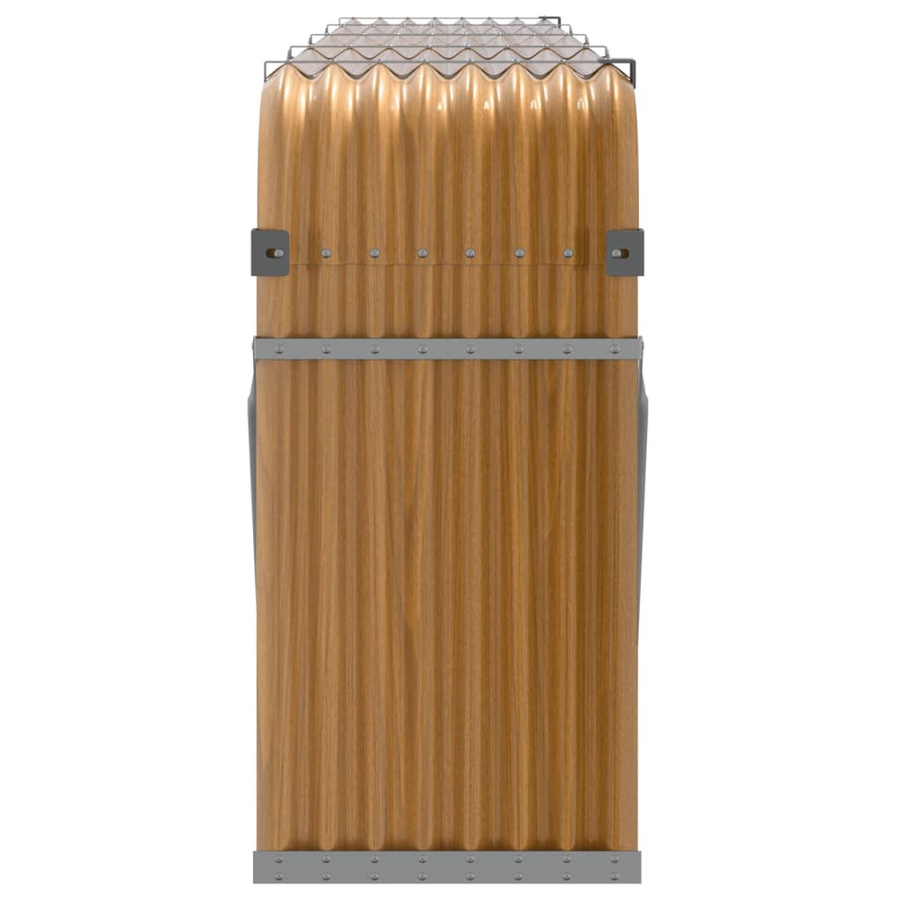 vidaXL Kaminholzunterstand aus verzinktem Stahl in Braun, B/T/H: 300 x 45 x 100 cm - Bild 3