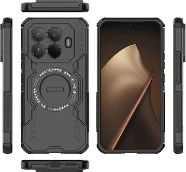 Robuste Schutzhülle mit magnetischer kabelloser Ladefunktion für Xiaomi 15T Pro, 17 Pro Max, Redmi Note 15 Pro Plus und 15C in Schwarz - Bild 1