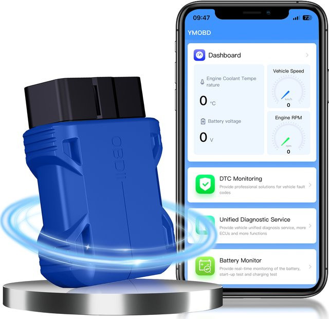 OBDCheck BLE Bluetooth OBD II Scanner Auto Diagnose Scan Tool für iOS und Android in Blau - Bild 1