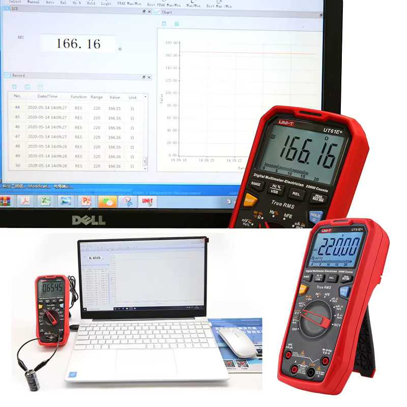 UNI-T Digitales Multimeter UT61B+ UT61D+ UT61E+ Professioneller Spannungs- und Stromtester Amperemeter Voltmeter in Rot - Bild 5