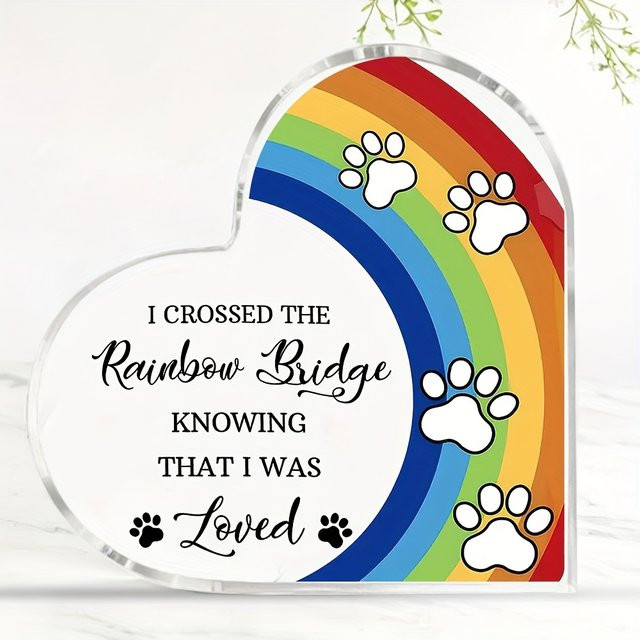 CIFBUY Acryl-Regenbogenbrücke Hunde-Gedenkgeschenk in Schwarz als Beileidsgeschenk bei Haustierverlust für Hunde und Katzen - Bild 1